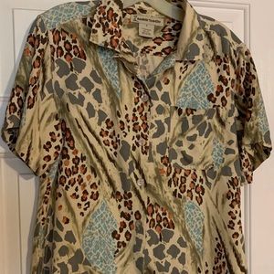 Silk animal print shirt. Bamboo Traders
